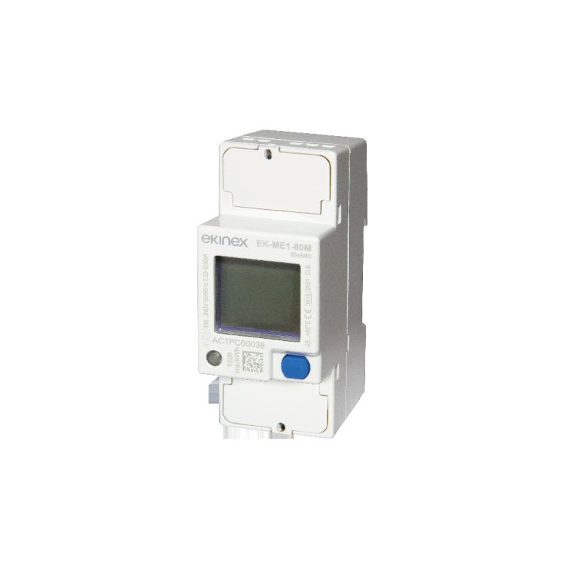 EKINEX EK-ME1-80M 80A mono counter inserted. direct on 2-wire lines - TA program - Certif.MID