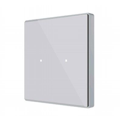 ZENNIO ZVI-SQTMD2-S Tastiera capacitiva SQ. 2 Tasti + T°, argento