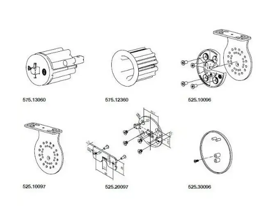 NICE 525.40005 White supports kit for Acmeda S60|80 rollers