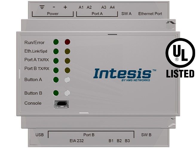 INTESIS INMBSMEB0200000 M-BUS to Modbus TCP and RTU server gateway - 20 devices