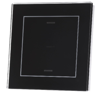 MDT BE-GTL1TS.01 EIB, KNX, vetro Push Button II Lite 1 volta, RGBW, neutro, con sensore di temperatura, nero