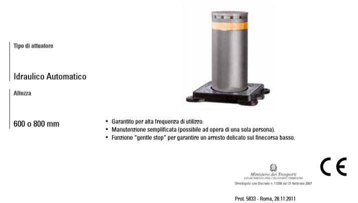 FAAC 116007 PAINTED J275 HA_V2 H800 BOLLARD