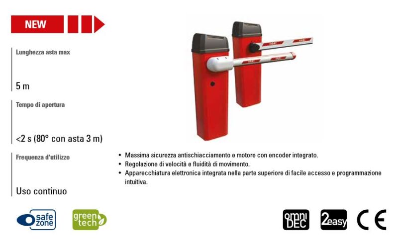 FAAC 104614 BARRIER B614 RED RAL 3020