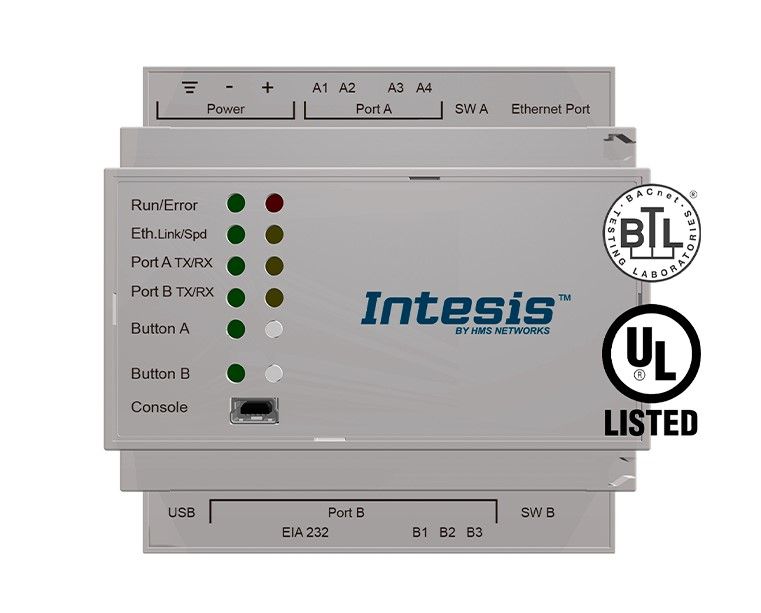 INTESIS INKNXBAC1K20000 Da client BACnet IP e MS/TP a gateway KNX TP - 1200 punti