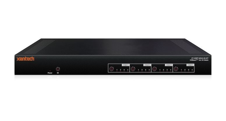 ELAN XT-HDBT-MX44-4K18G-KIT HDBaseT Kit matrice Xantech HDBaseT 4K 18 Gbps 4x4 con 4 ricevitori HDBT - 70 m (4K fino a 40 m)