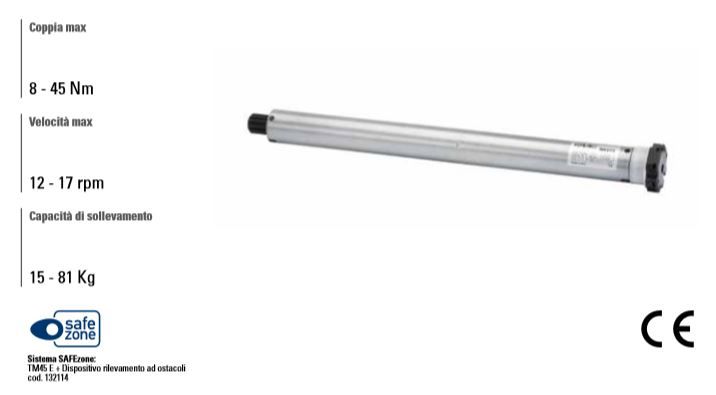 FAAC 130025 TM45 40/17 E TUBULAR MOTOR