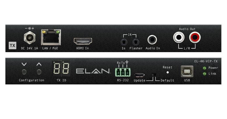 EL-4K-VIP-TX Trasmettitore video over IP A/V over IP ELAN 4K con breakout audio