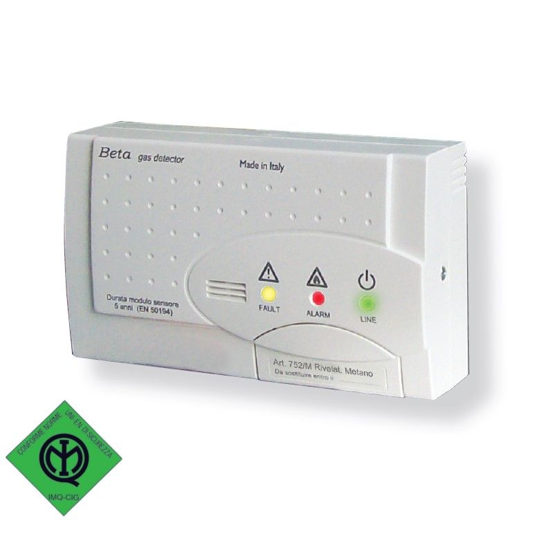 TECNOCONTROL SE333KM Rivelatore gas Beta domestico per CH4 - relè sic. Positiva - sensore sostituibile - IMQ