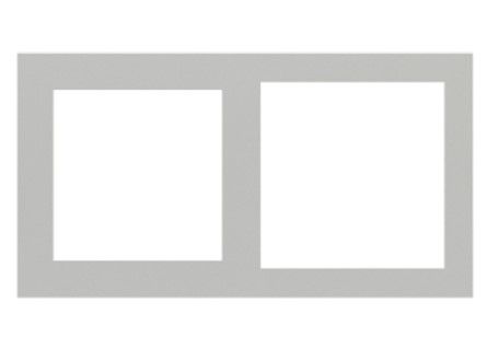 EKINEX EK-P2G-GA_ Placca 2 posti plastica - finestra 55x55 + 60x60