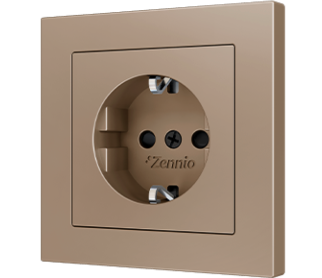 ZENNIO 830000404 ZS55. Schuko socket cover 55x55 mm - Champagne