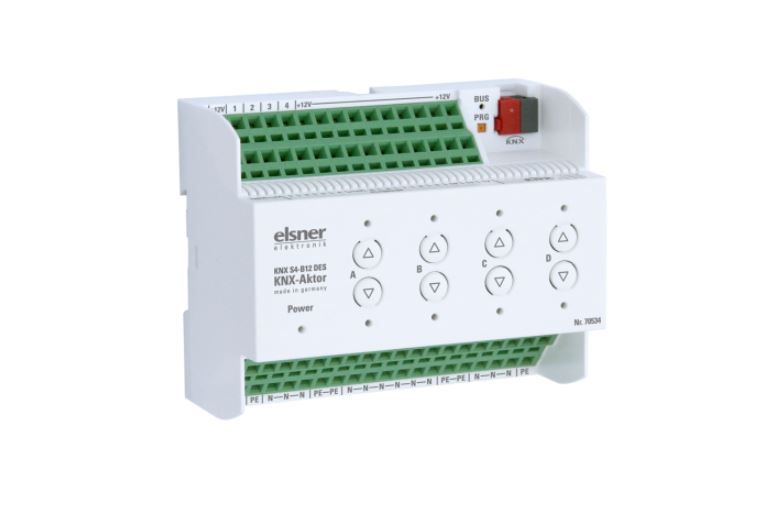 ELSNER 70534 KNX S4-B12 DES Actuator for 4 Drives with 3 Limit 