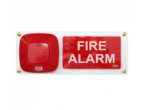 INIM FIRE PLEXI_ES2000-1DX “FIRE ALARM” signalling panel - in plexiglass - with flag on the RIGHT