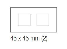 EKINEX EK-D2E-MA Placca doppia in plastica 2 finestre 45X45