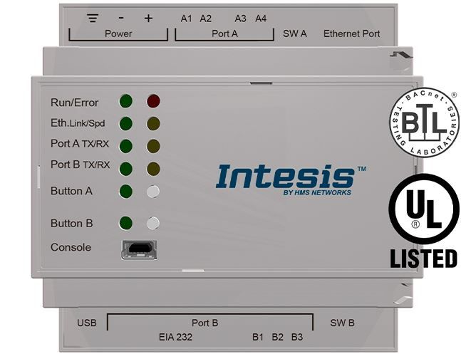 INTESIS INBACMID004I000 Sistemi Midea Commercial e VRF per interfaccia BACnet IP/MSTP - 4 unità