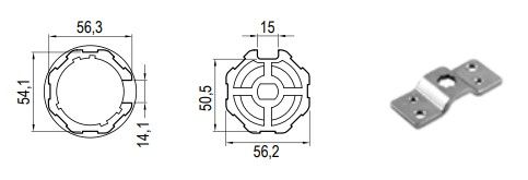 GIBIDI AJWSE0041 Puleggia Ottagonale Ø 60 mm MOTORI Ø 45
