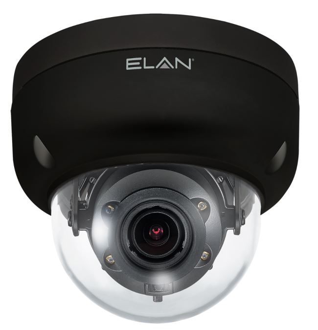 EL-IP-ODA4-BK Telecamere IP ELAN Sorveglianza IP Motorizzata Autofocus Telecamera dome da esterno 4MP con IR (Nero)