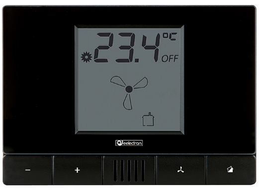 EELECTRON TM11C19KNX RECESSED HVAC THERMOSTAT WITH PLEXI PLATE - TOTAL BLACK