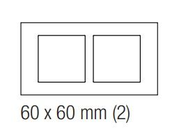 EKINEX EK-D2S-MA Placca doppia 2 finestre 60X60 in plastica