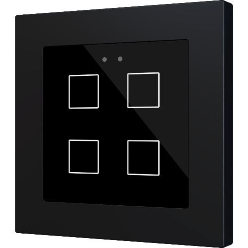 ZENNIO ZVIF55X4V2A Interruttore tattile capacitivo retroilluminato (55 x 55 mm) 4 tasti, nero 