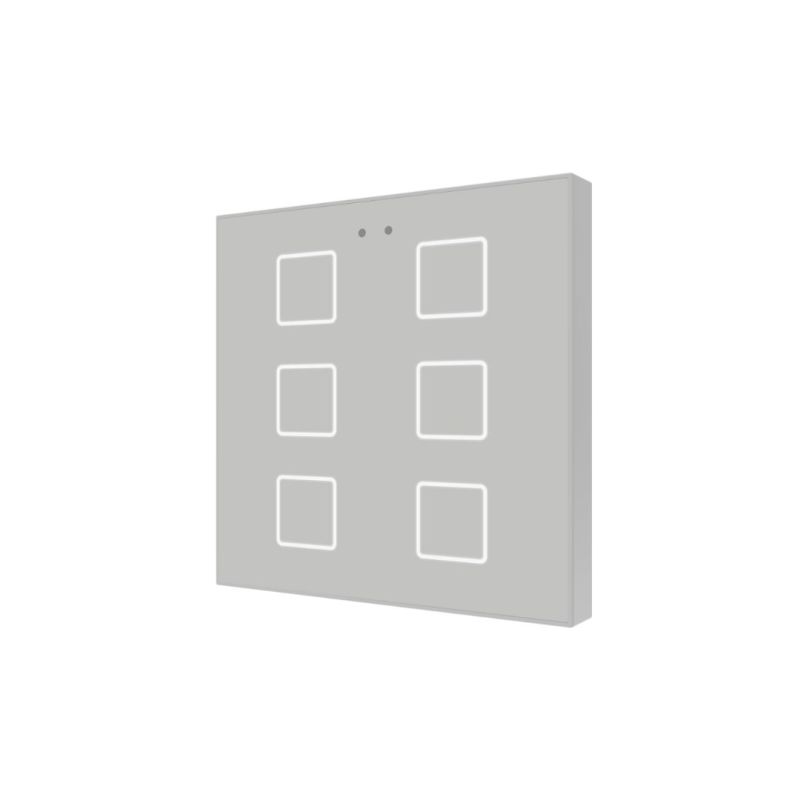ZENNIO ZVIF6V2S Flat 6 v2 Backlit Capacitive Touch Switch, Silver
