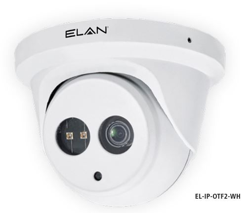 EL-IP-OTF2-WH IP Cameras ELAN Surveillance IP Fixed Lens 2MP Outdoor Turret Camera with IR (White)