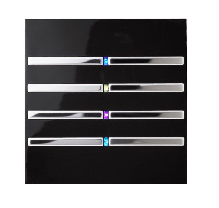 BLUMOTIX BX-F-QKB-SILVER QUBIK SENSITIVE Keyboard Cover ABS 80X80 8 Buttons Black