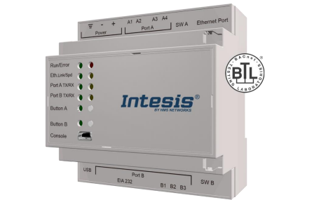 INTESIS INBACACA004I000 Sistemi Bosch Commercial e VRF a BACnet IP/MSTP - 4 I.U