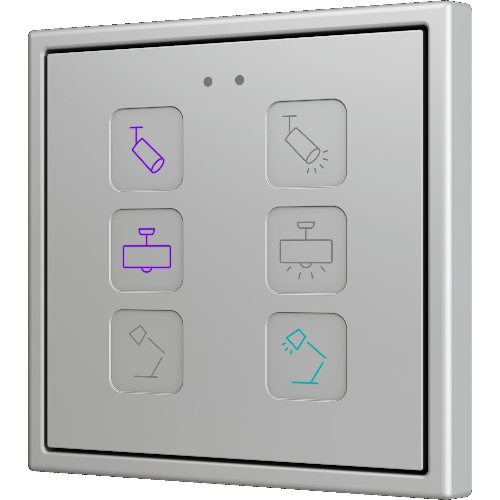 ZENNIO ZVIT70X6 Tecla 70 X6. PC-ABS Capacitive push button 70x70 -