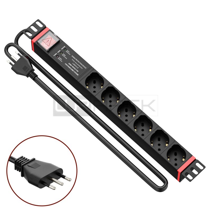 WP RACK WPN-PDU-I06-06 CANALE DI ALIMENTAZIONE (PDU) RACK 19" 6 X ITA/SCHUKO PROTEZ. SOVRACCARICO