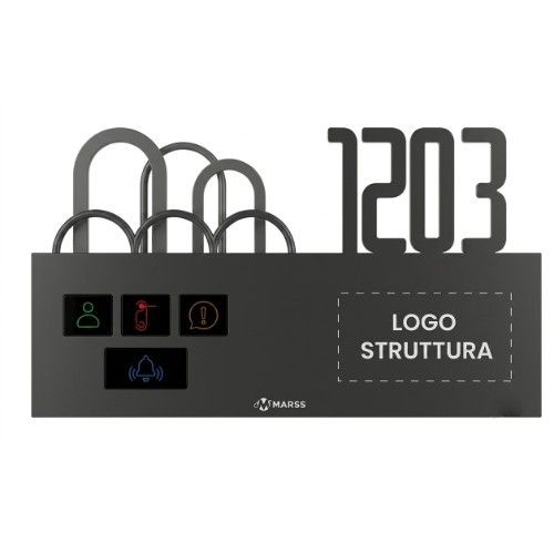 MARSS MH-DP114-BBP Doorplate con Segnalazioni, Campanello e illuminaz