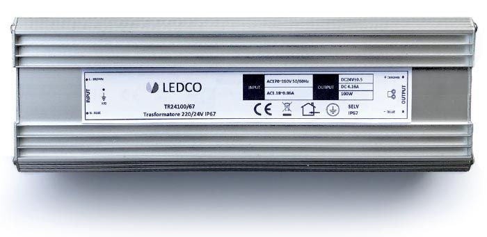 LEDCO TR24100/67 TRASFORMATORE 24Vdc 100W IP67