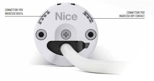 NICE E SMART SI 332 DC Motore tubolare con finecorsa elettronico, dry contact, BusT4
