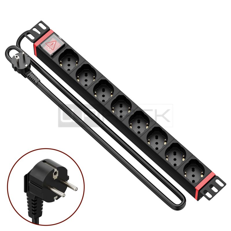 WP RACK WPN-PDU-G01-08 CANALE DI ALIMENTAZIONE (PDU) RACK 19" 8 X ITA/SCHUKO SPINA SCHUKO 16A