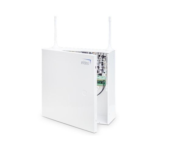 ELDES ESIM384 Microprocessor control unit with 64 wireless devices with 8 wired zones on board (16 with the zone duplication function) expandable up to 144 zones, including 64 wireless devices.
