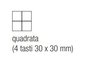 EKINEX EK-T4Q-F Confezione 4 tasti quadrati serie 71 in NTM