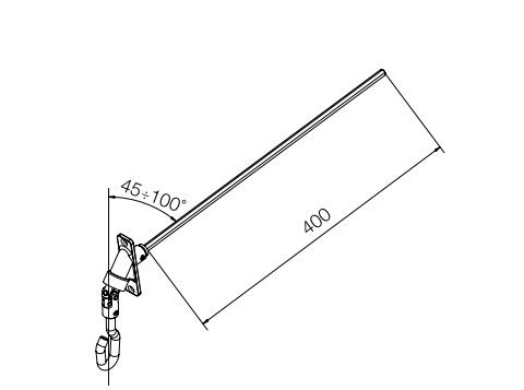 NICE 813.30.00 Eyelet with 90 degree joint, 2-hole aluminum flange and hexagon end 7