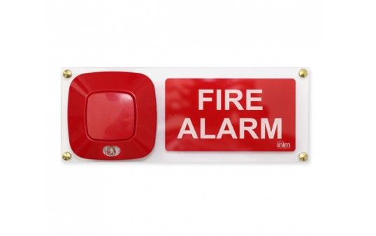 INIM FIRE PLEXI_ES2000-4SX Plexiglas panel for “SWITCHING OFF IN PROGRESS” with left flag