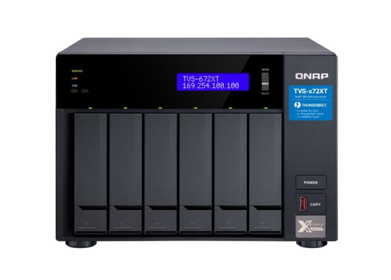 QNAP TVS-672XT-I3-8G 6-BAY NAS  INTEL  CORE  I3-8100T