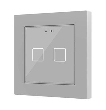 ZENNIO ZVIF55X2VTS Tastiera capacitiva Flat55, 2 Tasti, argento