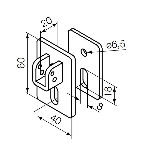 NICE 693.07.00 Support kit with bracket and saddle for 10 mm 