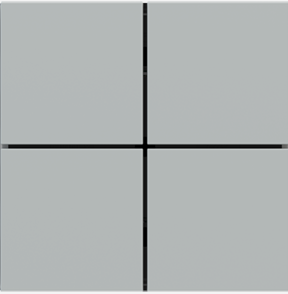 EKINEX EK-TQQ-FGE Kit of 4 square (40x40) FF (Form/Flank/NF) buttons Color Gray Efeso