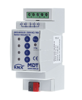 MDT AKI-0416.03 Attuatore di commutazione 4 volte per automazione domestica KNX AKK-0416.03