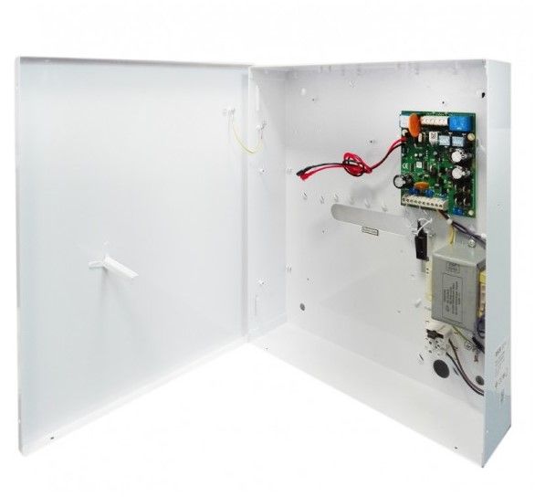 RISCO RP128PSPSEUA 3A remote power supply, n.2 outputs, supervised, bus connection, supplied with protected metal housing.
