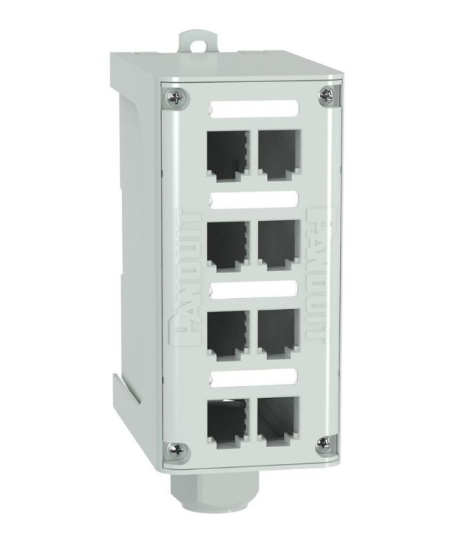 PANDUIT FDME8RG 8-port DIN Rail Fiber Optic Enclosure