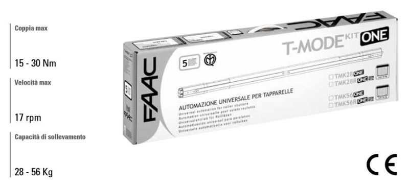 FAAC 132018 TMK56R ONE-KIT UNIVERSAL RADIO SHUTTER