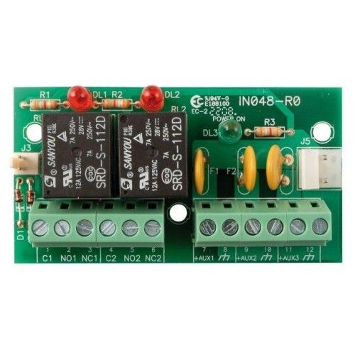 INIM AUXREL32 Relay board and power distribution - 2 relays that can be controlled separately from O.C