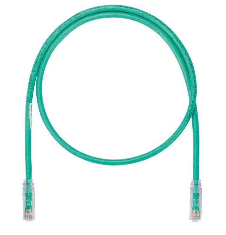 PANDUIT UTP6ASD3MGR Copper Patch Cord- Cat 6A SD- Green UTP Cable- 3 Mater