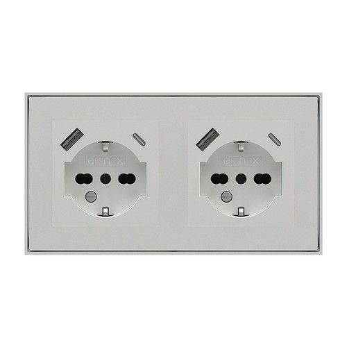 EKINEX EK-FO2-GAG Cornice FF Forma Rettangolare Plastica - 2 Finestre