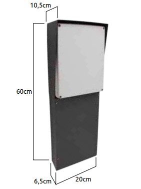 ABTECNO APE-557/0023 CONTROL UNIT HOLDER H= 60 CM WITH WATERPROOF BOX (20X60X10.5)