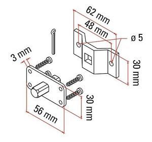 FAAC 132307 THROUGH HOLE BRACKET+SQUARE PIN KIT